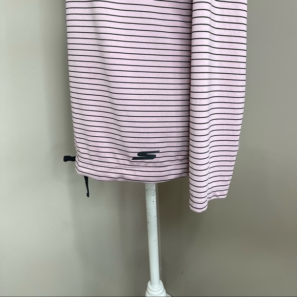 Skechers Women Stripped hoodie Long sleeves Sz L Pink With Black - Picture 9 of 14